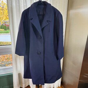 Vintage 60s fall coat, navy blue, decorative buttons, Niccolini, size 16/18 (XL)